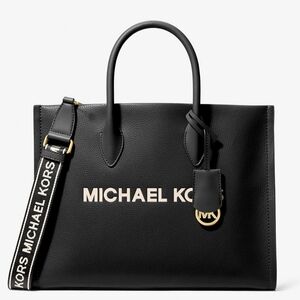 🖤EUC Michael Kors Mirella Medium Pebble Leather Black Leather Shoulder Tote Bag